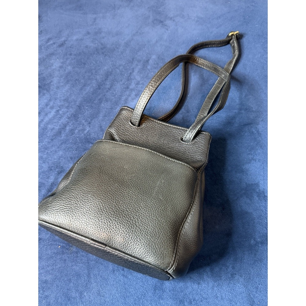 Coach Sonoma 4923 Vintage Small Petite Black Pebbled Leather Bucket Shoulder Bag